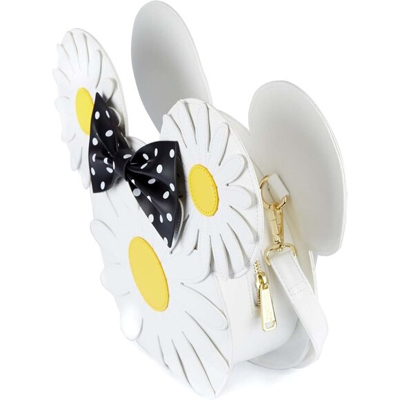 Disney Minnie Mouse Daisy Large Crossbody Bag Vegan Leather Adjustable Strap Zip - Picture 4 of 4